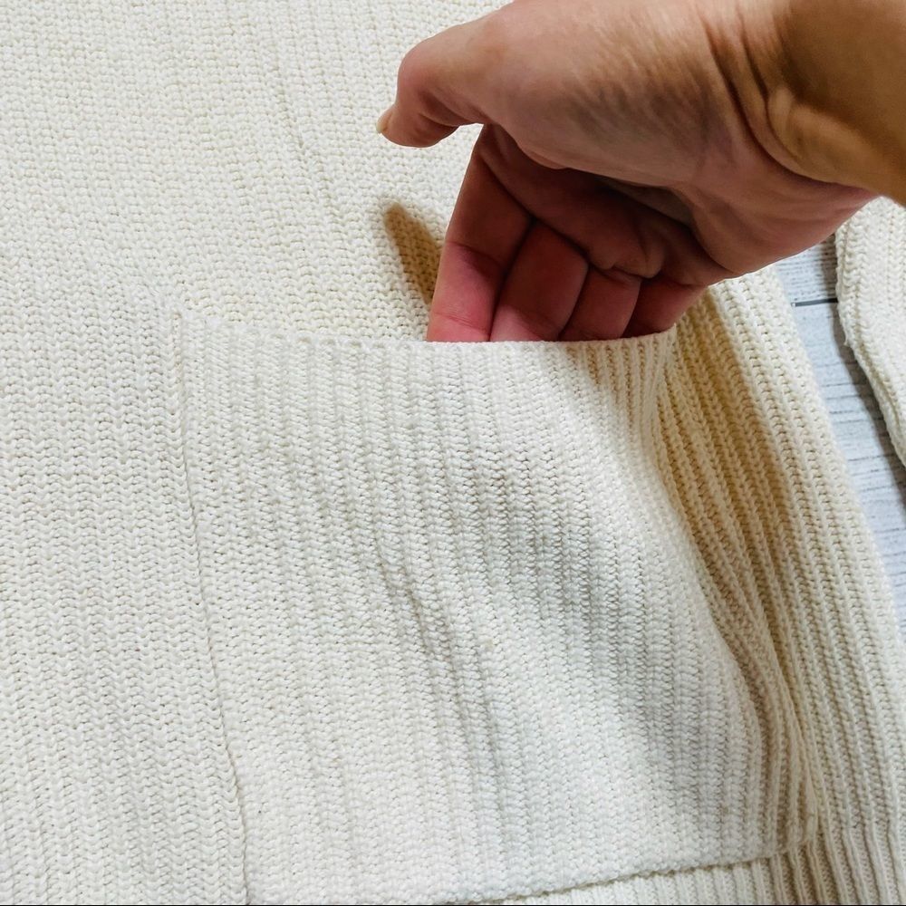 Madewell Patch Pocket Chunky Pullover Sweater Cre… - image 7